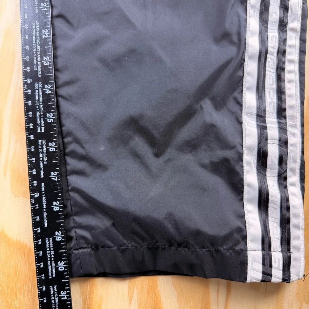 Adidas VTG 90's Men L Black Nylon Windbreaker Track Pants 3 Stripe Zipper Cuffs